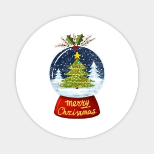 Snow Globe Merry Christmas Magnet